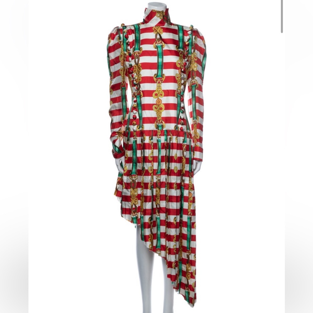 Gucci Red and White Long Sleeve Sundress for Cocktail